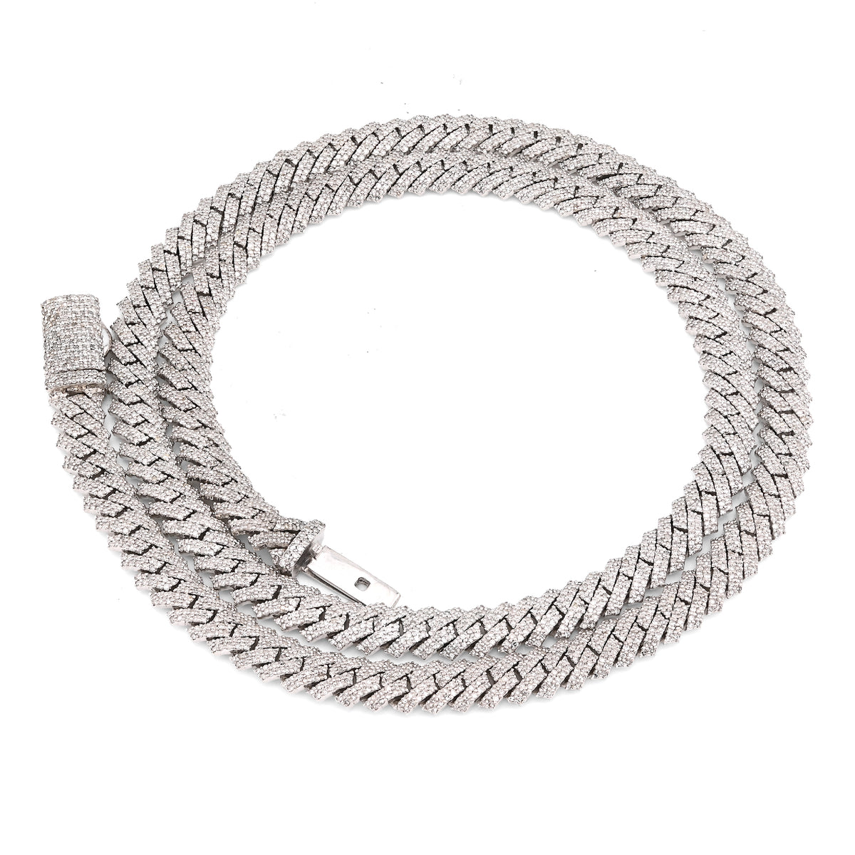 925 Snake Cuban Link 6MM Chain 7.5CT Natural Diamond 21" Men Women Necklace