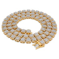 10K Yellow Gold 14.71CT Baguette Natural Diamond 77.3G Tennis Chain Men Women 8MM Necklace