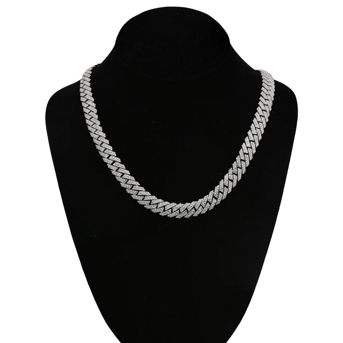 925 SS 26.45CT Lab Diamond 11MM Snake Cuban Link Men Chain 21" Necklace