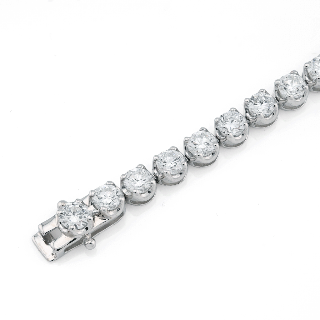 10K White Gold 5CTW Lab Diamond Tennis Bracelet 4MM 7"