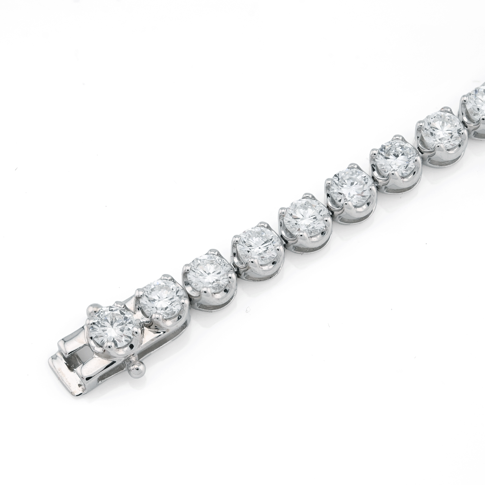 10K White Gold 5CTW Lab Diamond Tennis Bracelet 4MM 7"