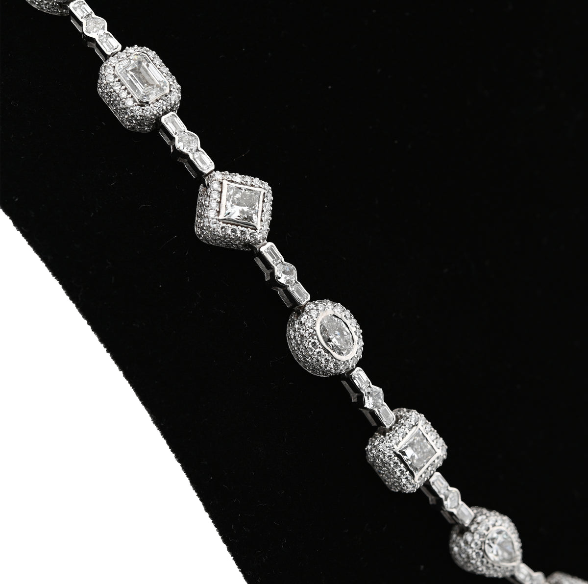 10K White Gold 58.02CT Lab Solitaire Diamond Chain Men Women
