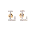 10K Yellow Gold "L" Initial 0.26CT Natural Diamond Stud Alphabet Earring