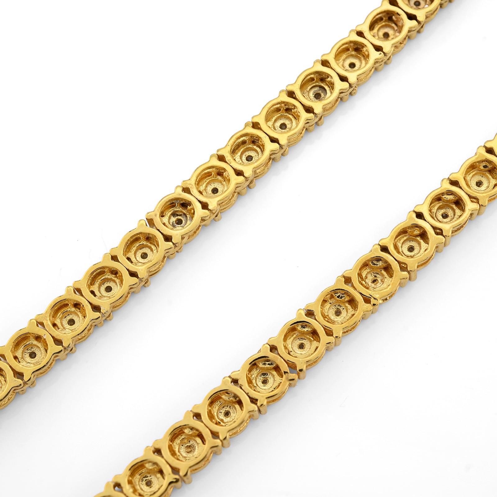 925 Yellow 2CTW Natural Diamond Tennis Chain 4.5MM Necklace 18" Men