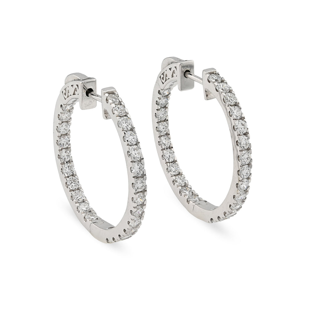 925 Silver 2 CT Lab Diamond Hoop Earring Women Studs