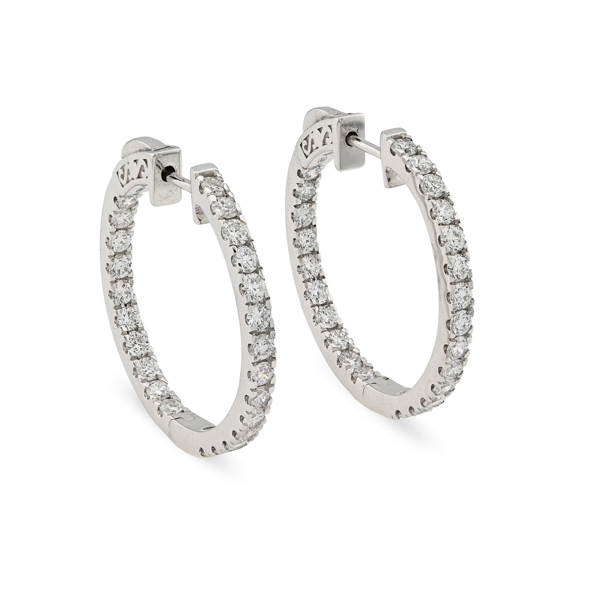 925 Silver 2 CT Lab Diamond Hoop Earring Women Studs