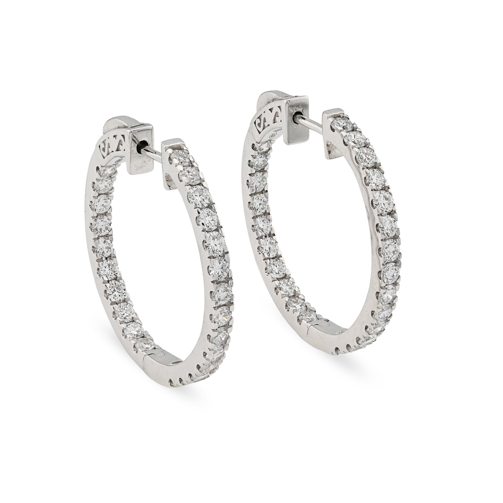 925 Silver 2 CT Lab Diamond Hoop Earring Women Studs