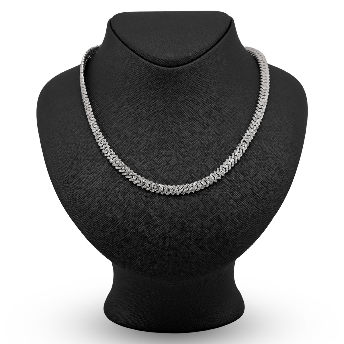 925 Snake Cuban Link 6MM Chain 7.5CT Natural Diamond 21" Men Women Necklace