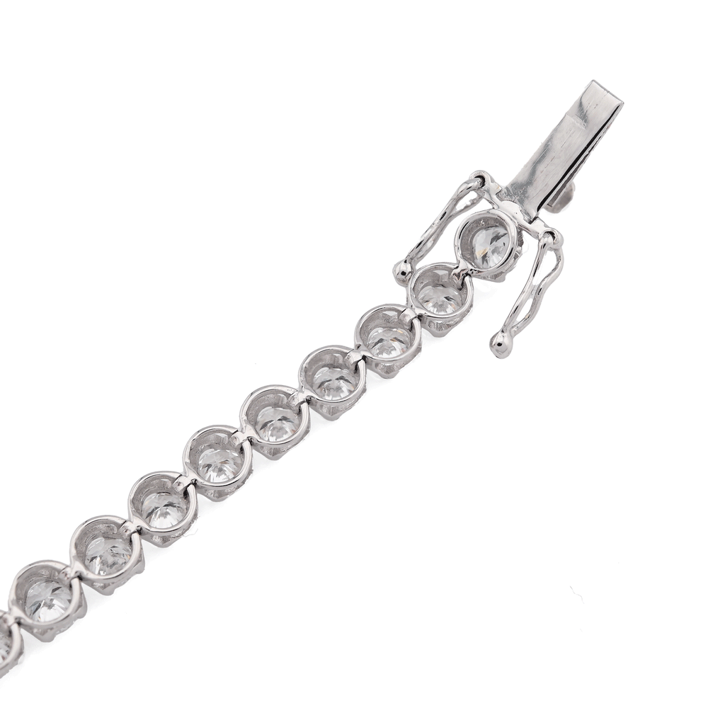 10K White Gold 5CTW Lab Diamond Tennis Bracelet 4MM 7"