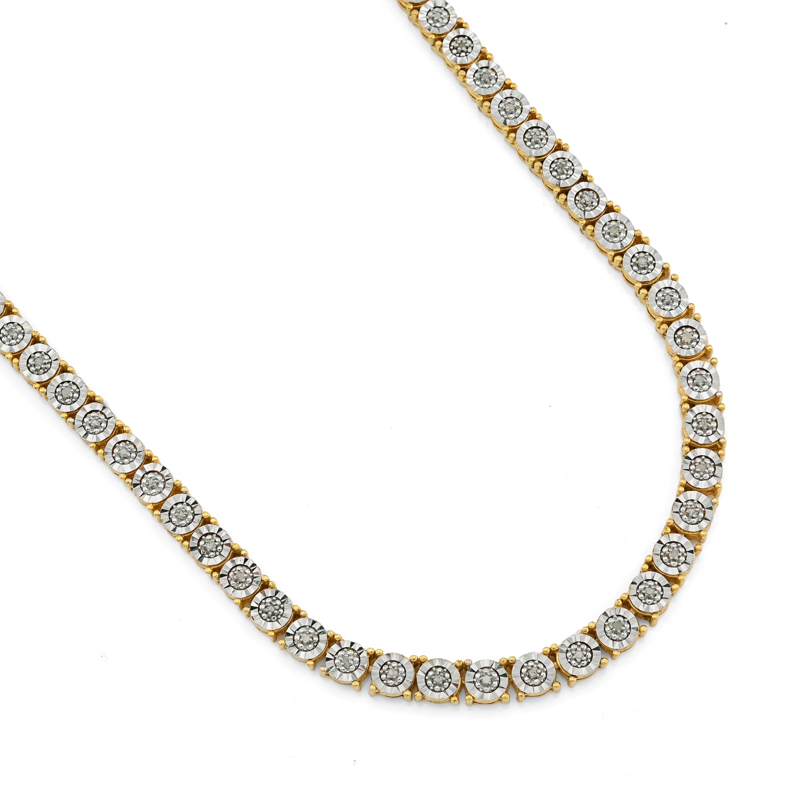 925 Yellow 2CTW Natural Diamond Tennis Chain 4.5MM Necklace 18" Men