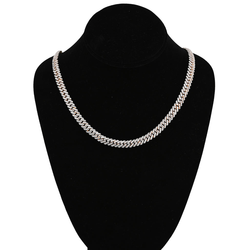 925 Yellow Silver 12.87CT 8MM Lab Diamond Snake Cuban Link Chain 21" Necklace