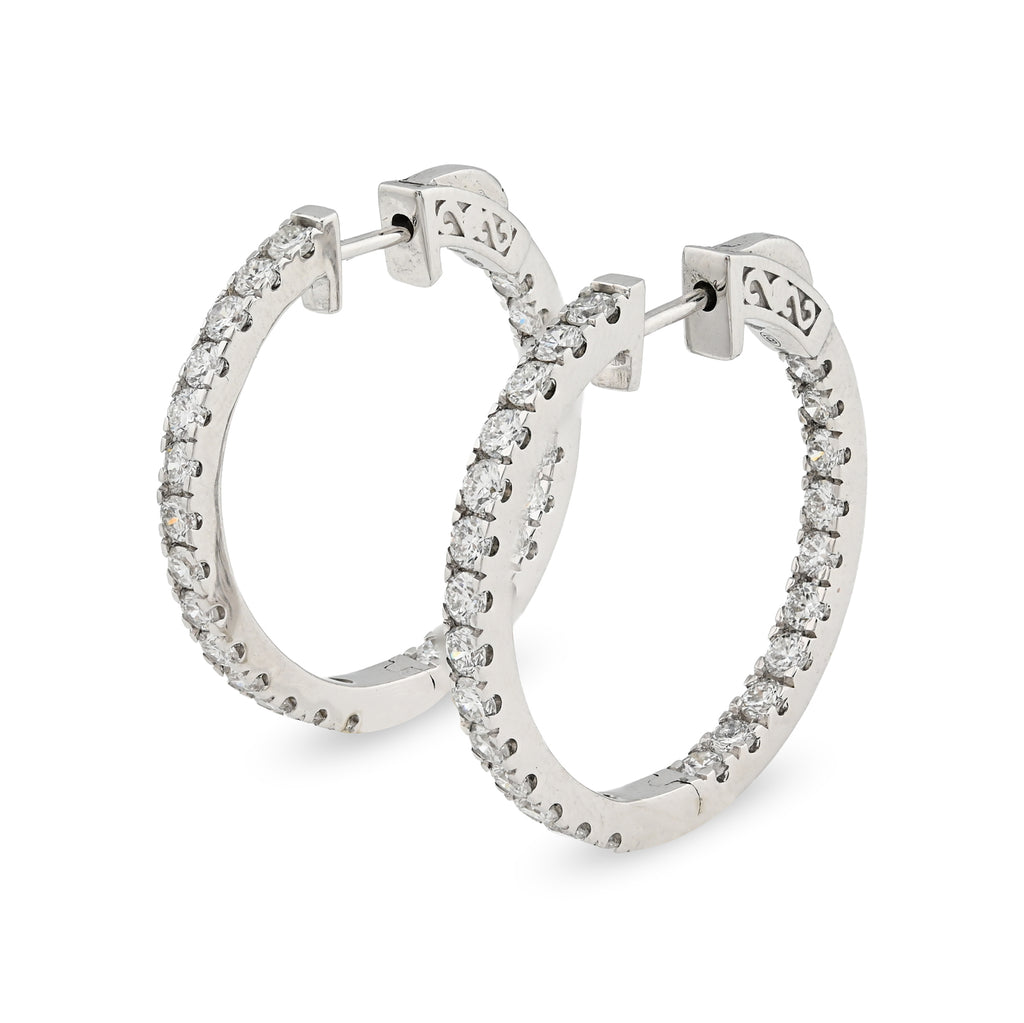 925 Silver 2 CT Lab Diamond Hoop Earring Women Studs