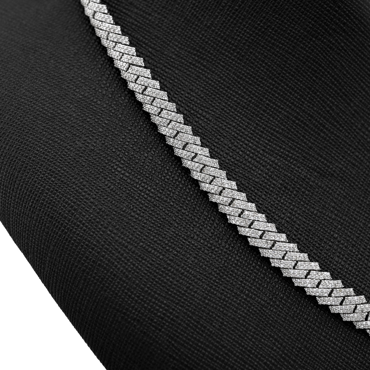 925 Snake Cuban Link 6MM Chain 7.5CT Natural Diamond 21" Men Women Necklace