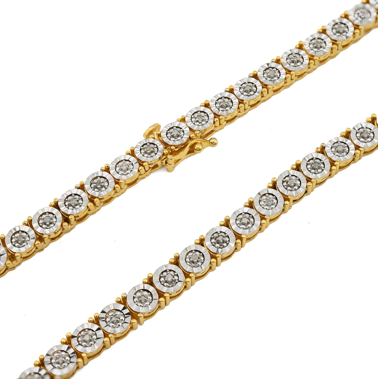 925 Yellow 2CTW Natural Diamond Tennis Chain 4.5MM Necklace 18" Men