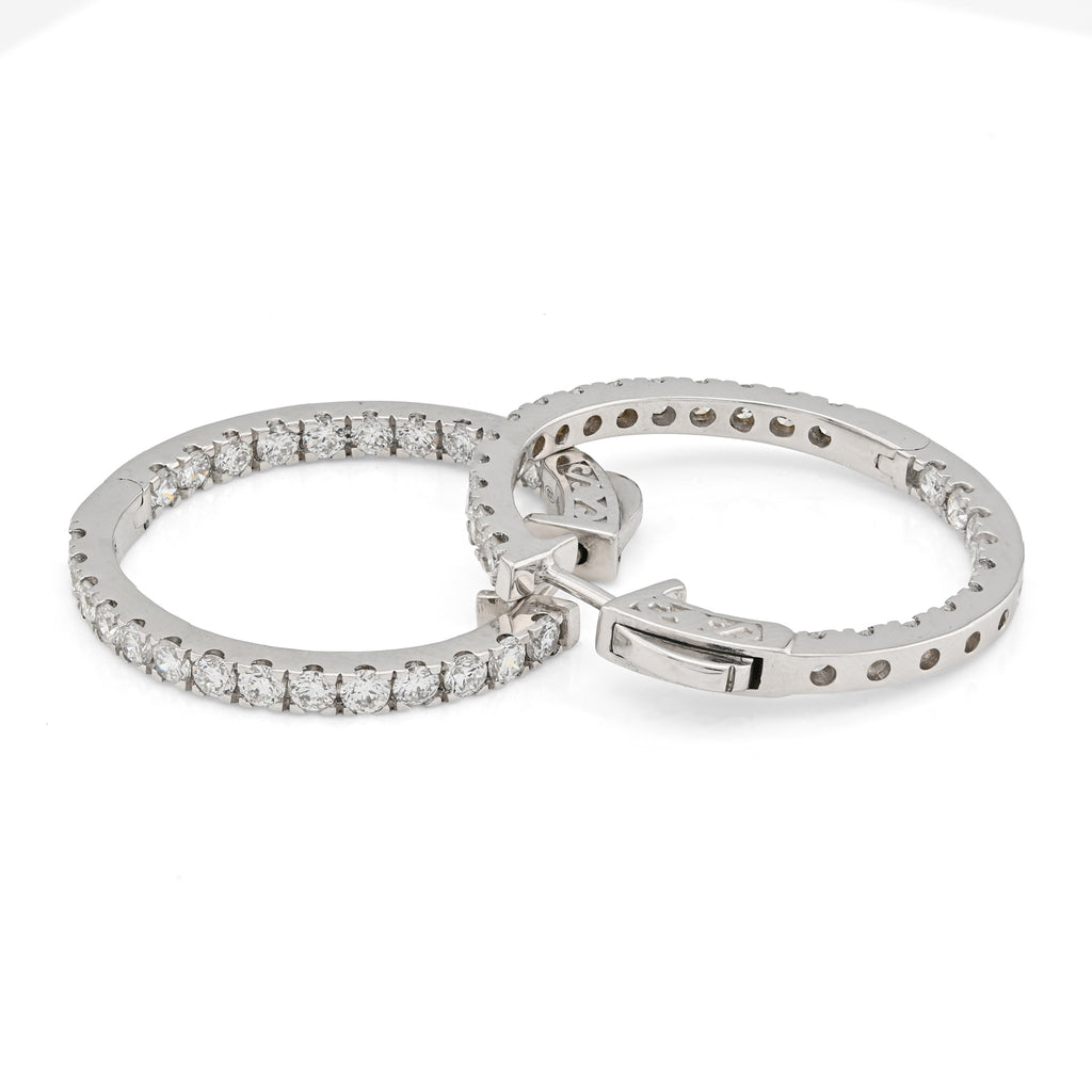 925 Silver 2 CT Lab Diamond Hoop Earring Women Studs