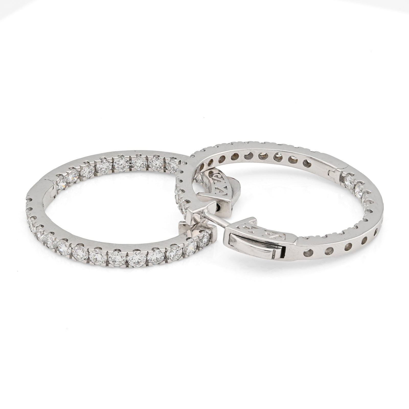 925 Silver 2 CT Lab Diamond Hoop Earring Women Studs