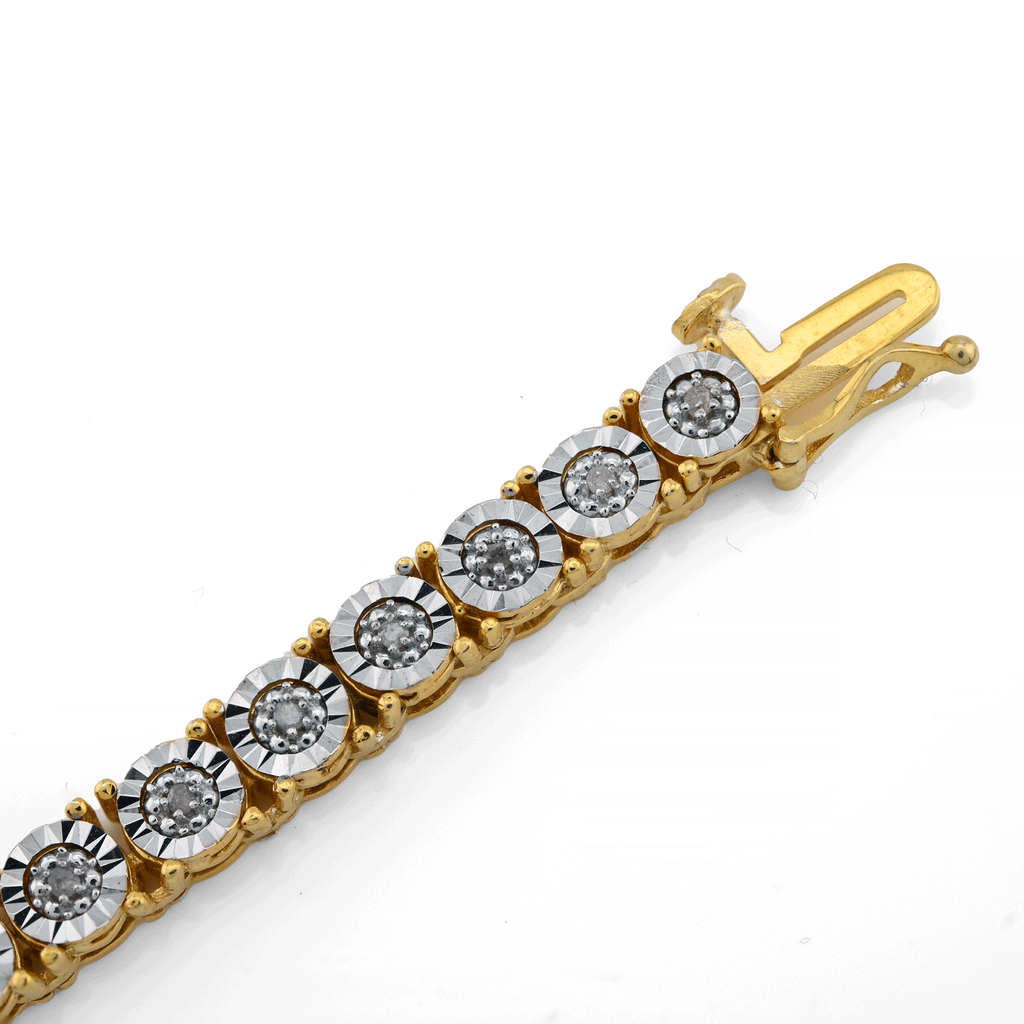 925 Yellow 2CTW Natural Diamond Tennis Chain 4.5MM Necklace 18" Men