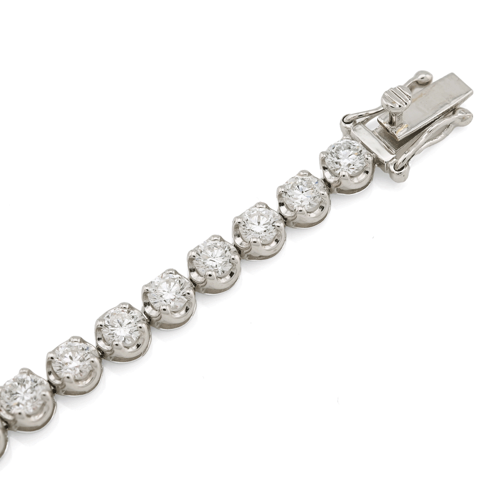 10K White Gold 5CTW Lab Diamond Tennis Bracelet 4MM 7"
