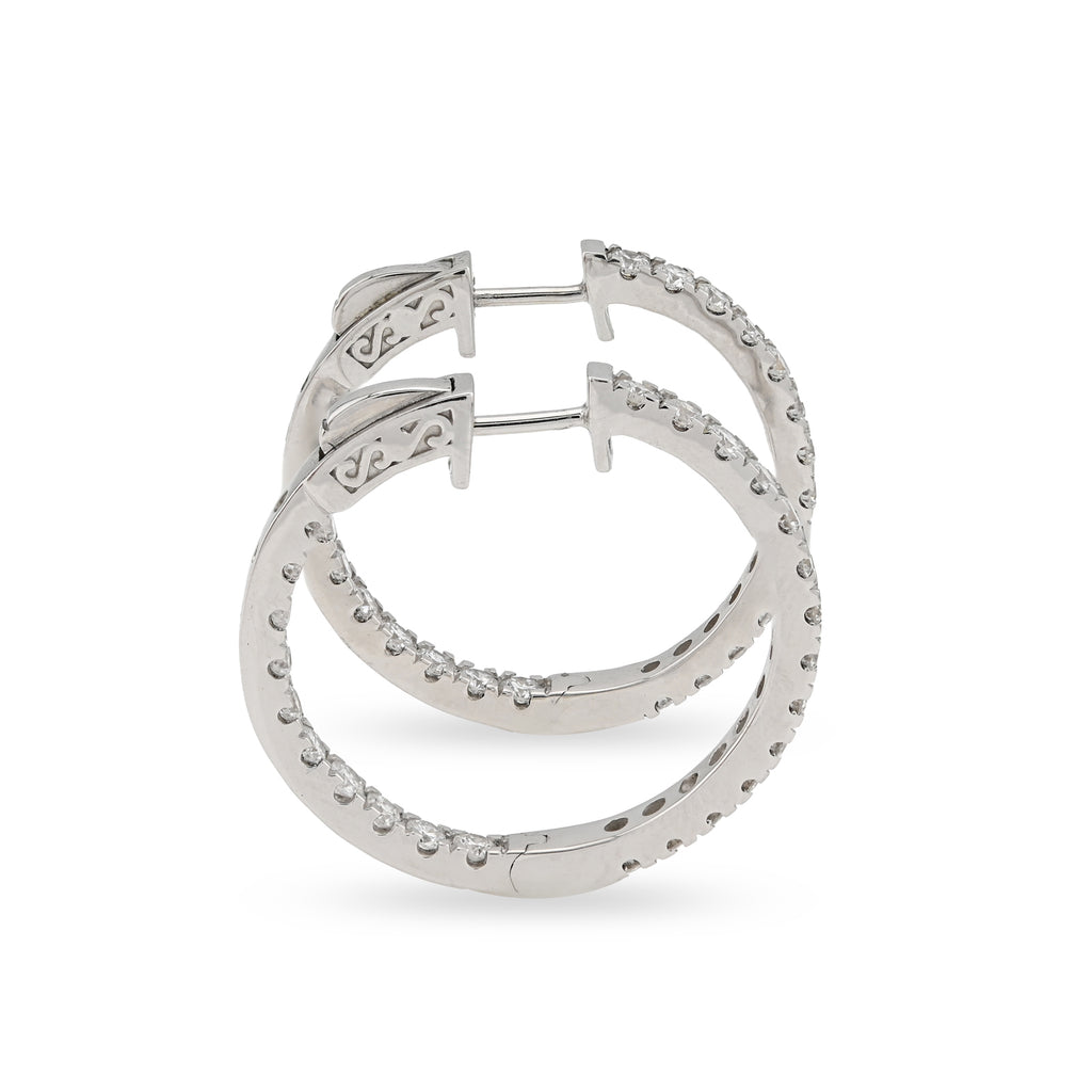 925 Silver 2 CT Lab Diamond Hoop Earring Women Studs