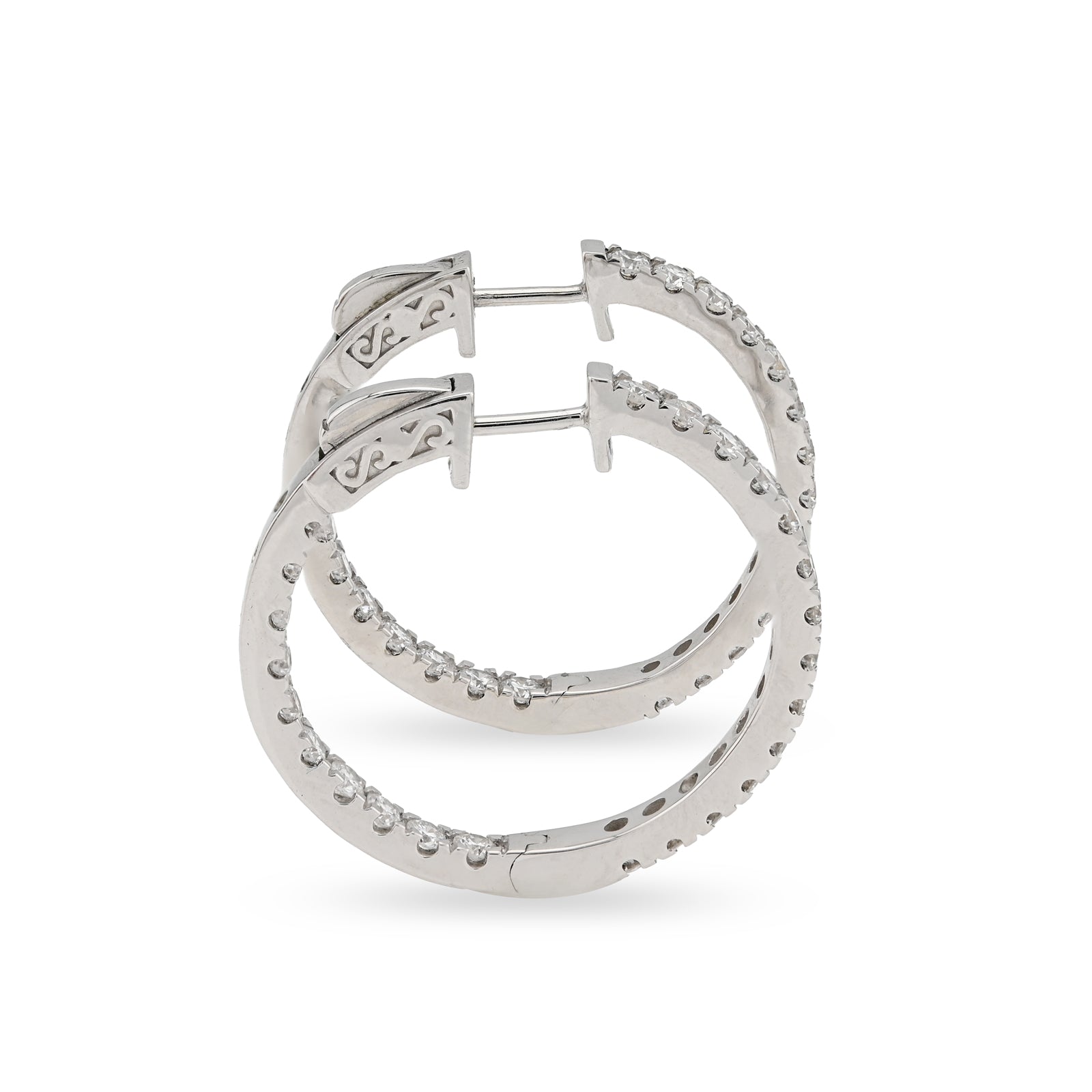 925 Silver 2 CT Lab Diamond Hoop Earring Women Studs