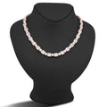 10K Rose/White Gold Square Round Link Natural Round/Baguette Diamond Men Women Tennis Chain