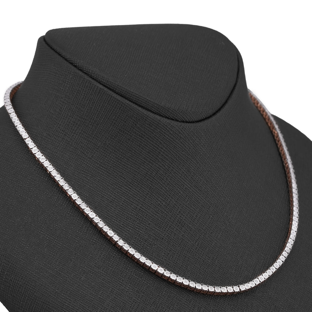 10K Rose Gold 0.78CT Natural Diamond 2.5MM Illusion Tennis Chain 18" Men Women Necklace