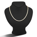 10K Yellow Gold 7CT Natural Diamond Flower Cluster Round 4MM 22" Men Women Necklace