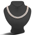 10K Rose Gold 8.60CT Natural Diamond Snake Cuban link Chain 10MM 22" Men Necklace