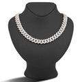 10K 3-Tone Yellow/White/Rose Gold 26CT Natural Diamond Round/Baguette 13MM Chain Men 22" Necklace