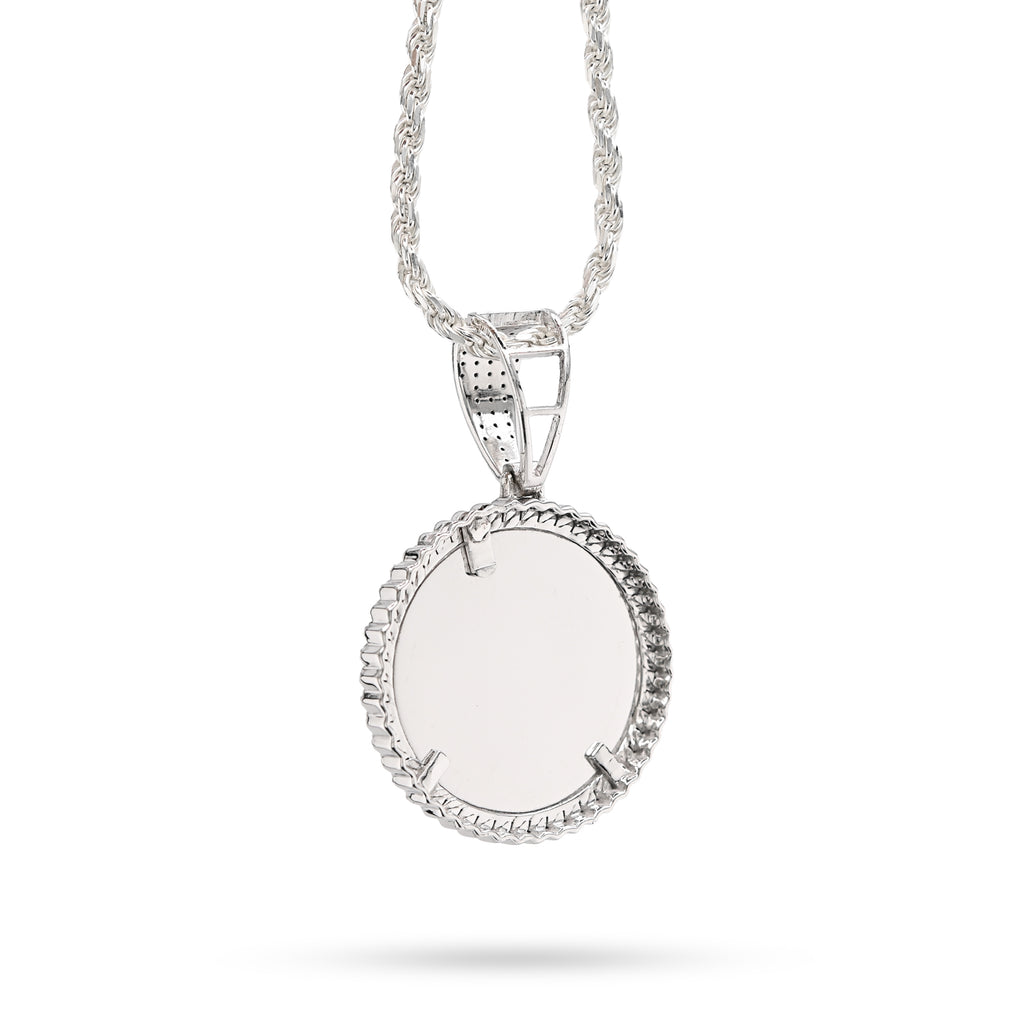 925 Sterling Silver 1.5 CT Natural Diamond Memory Charm Picture Pendant 8.5 g