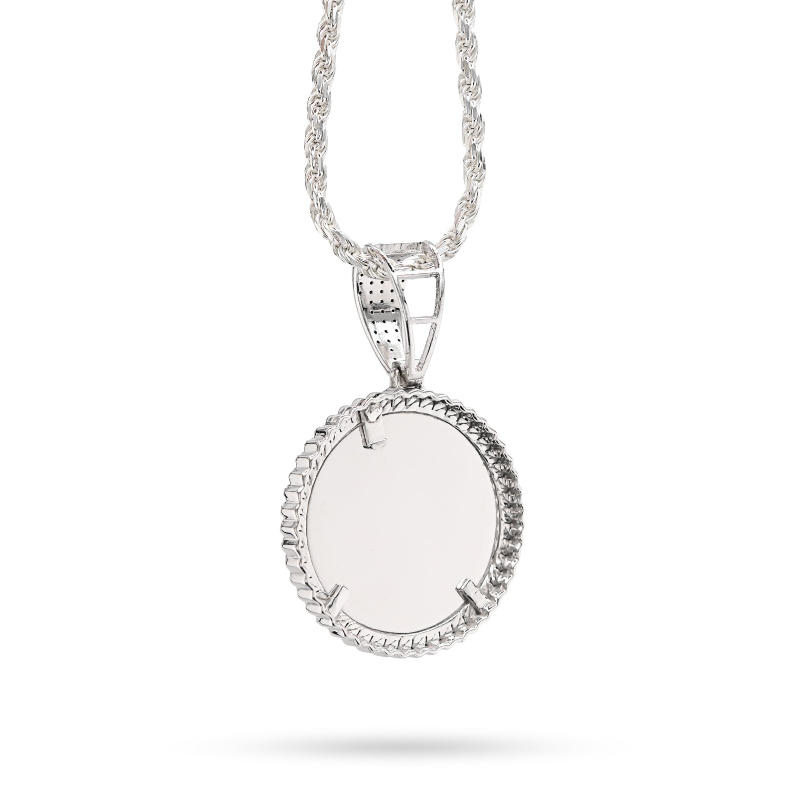 925 Sterling Silver 1.5 CT Natural Diamond Memory Charm Picture Pendant 8.5 g