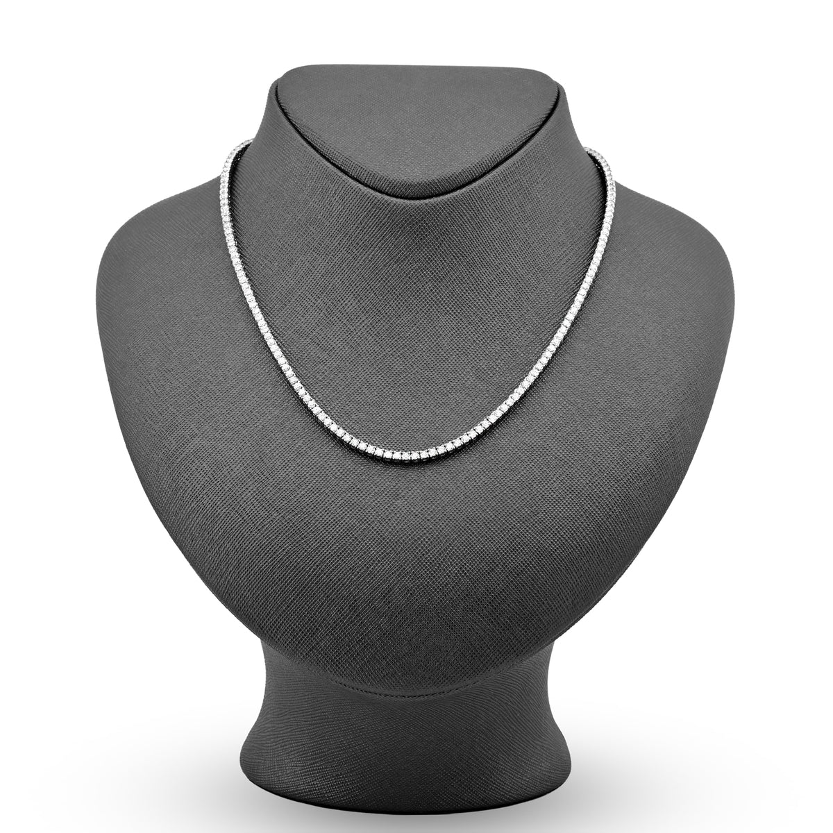 925 SS 9CT Lab Diamond Tennis Chain Men Women Necklace 16"
