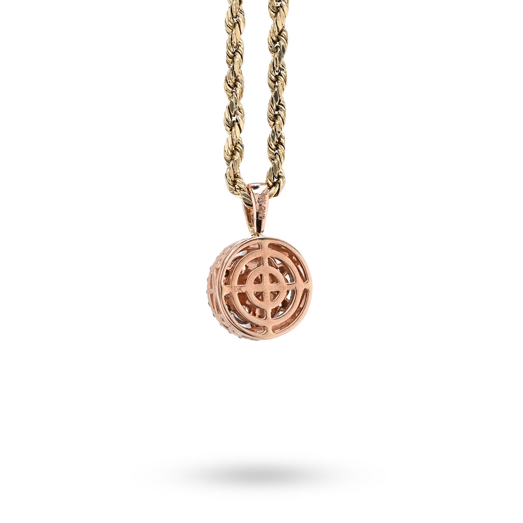 10K Rose Gold 1 CT Natural Diamond Flower Cluster Pendant Women small Charm
