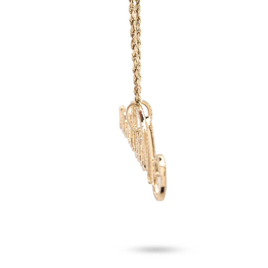 10K Yellow Gold 1.5 CT Natural Diamond "MADISON" Name Pendant 5.0 g Women Charm