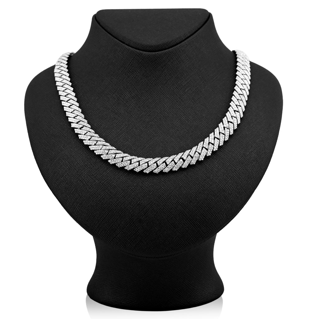 925 27.66CT Lab Diamond 11MM Snake Cuban Chain 21" Men Necklace