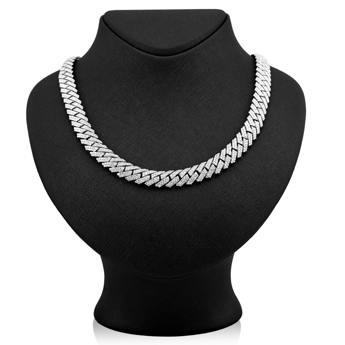 925 27.66CT Lab Diamond 11MM Snake Cuban Chain 21" Men Necklace