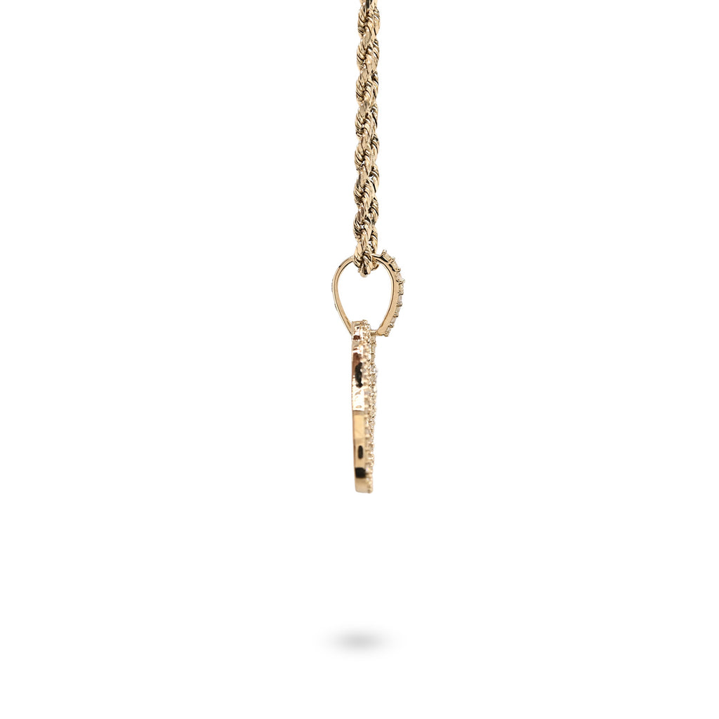 10K Yellow Gold 1 CT Natural Diamond "OLIVIA" Name Pendant 3.0 g Women Charm