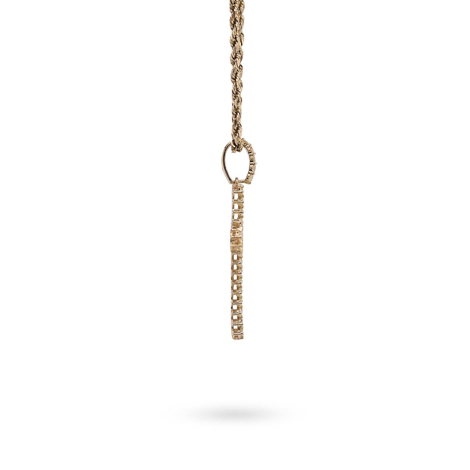 10K Yellow Gold 1.2 CT Natural Diamond Religious Cross Pendant Men Women Charm