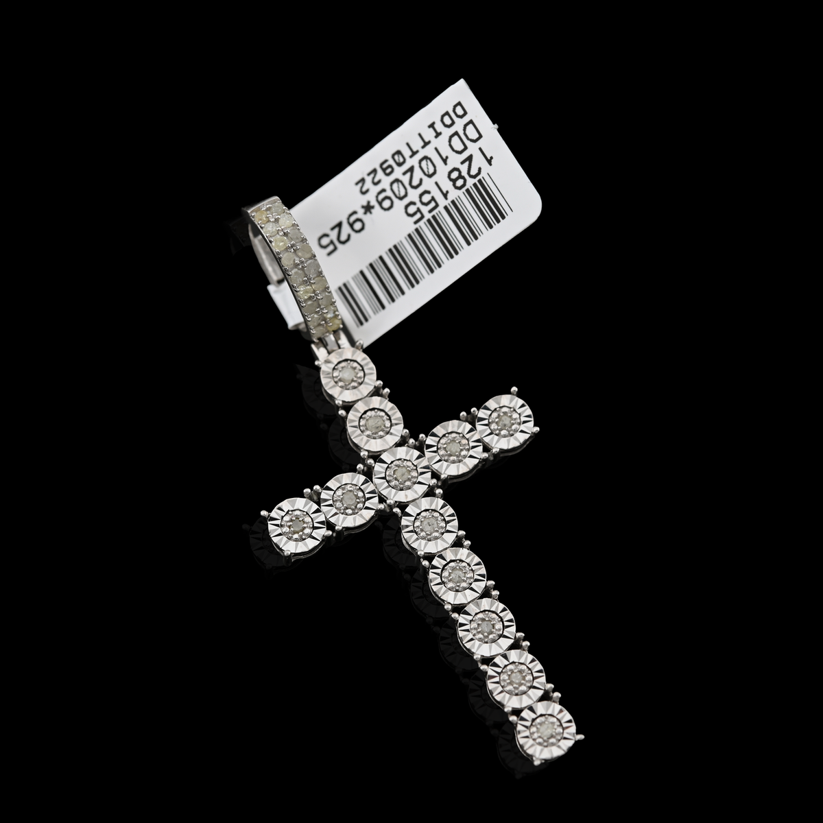 925 Natural Diamond 0.35CT Cross Pendant Men Women charm