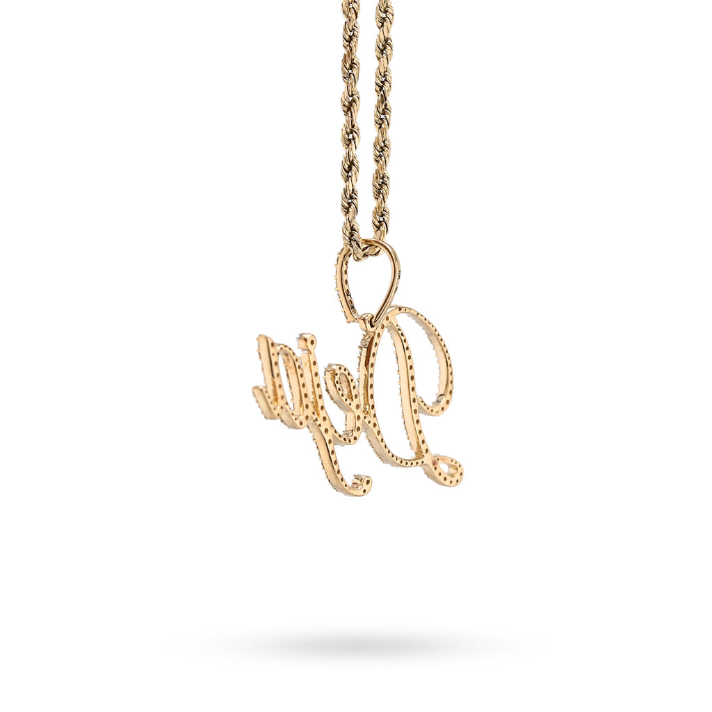 10K Yellow Gold 1 CT Natural Diamond "DEJA" Name Pendant 3 g Charm