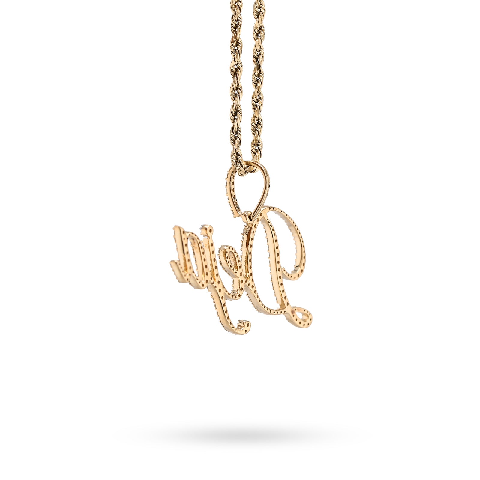 10K Yellow Gold 1 CT Natural Diamond "DEJA" Name Pendant 3 g Charm