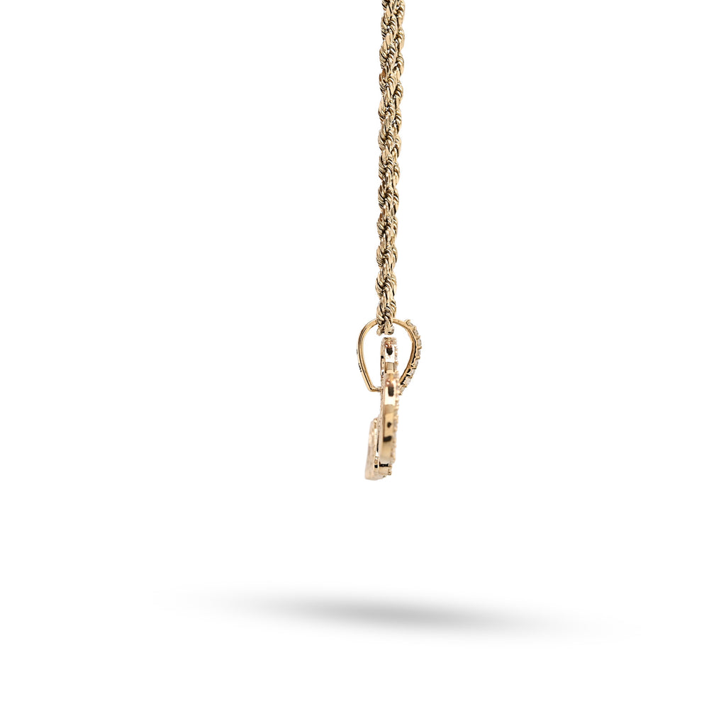 10K Yellow Gold 1 CT Natural Diamond "SERENA" Name Pendant 3.1 g Women Charm