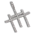 925 Natural Diamond 0.55 CTW Religious Three Cross Charm Men Pendant
