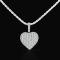 925 Natural Diamond 0.35 CTW Heart Shape Pendant Women Charm