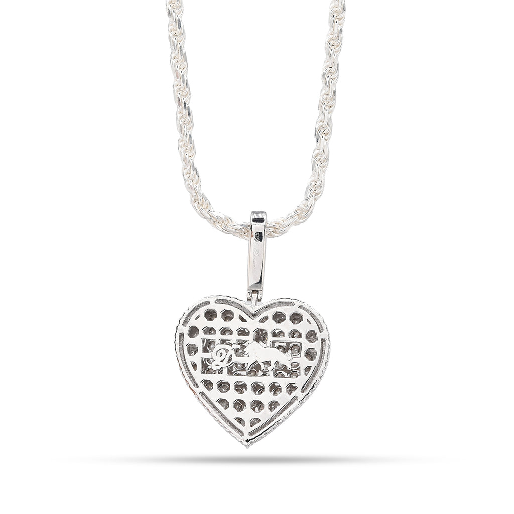 925 Natural Diamond 0.35 CTW Heart Shape Pendant Women Charm