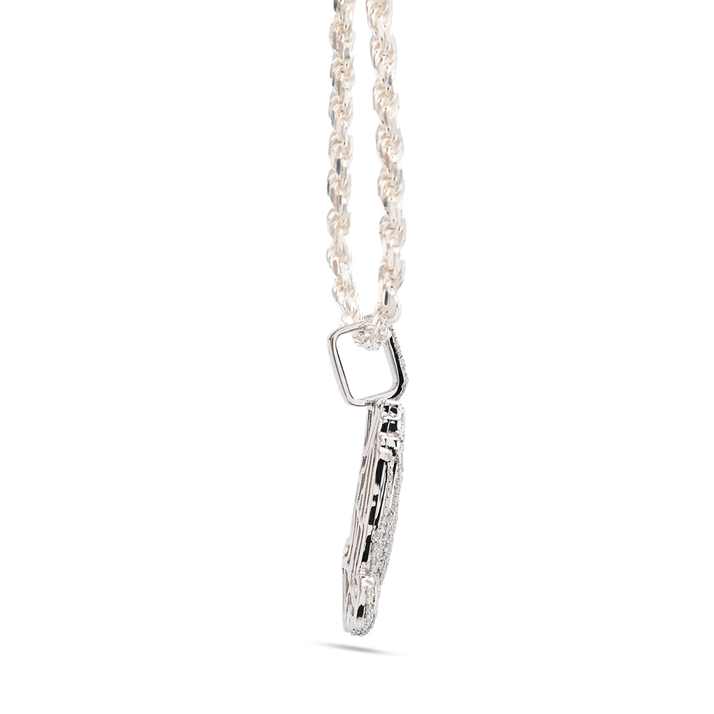 10k White Gold 1CT Natural Diamond Religious Praying Hand Pendant Charm Men Women