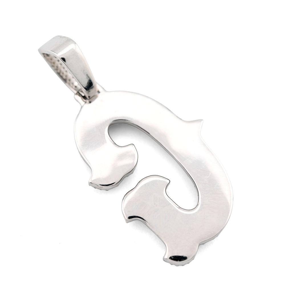 925 Natural Diamond 1.75CT Round and Baguette "G" Initial Alphabet Pendant