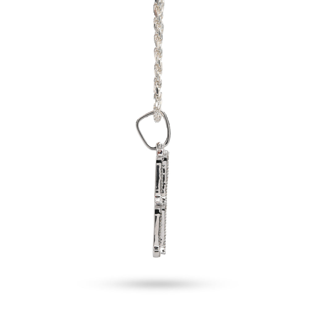 925 Natural Diamond 2CT Round and Baguette "N" Initial Alphabet Pendant