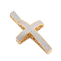 10K Yellow Gold 0.5CT Natural Diamond Religious Cross Charm Men Women Pendant