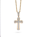10k Yellow Gold 0.35CT Natural Diamond Religious Cross Pendant Men Charm